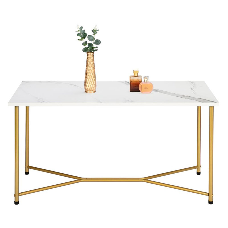 Table basse à 4 pieds Catellini, Blanc / noir