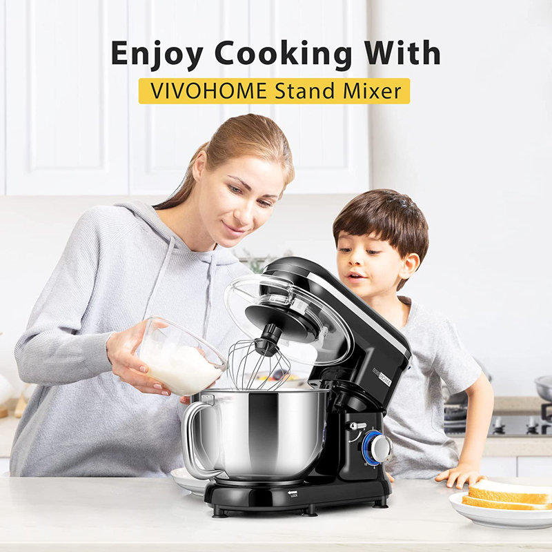 660W Black 10 Speed 6 Quart Tilt-Head Stand Mixer