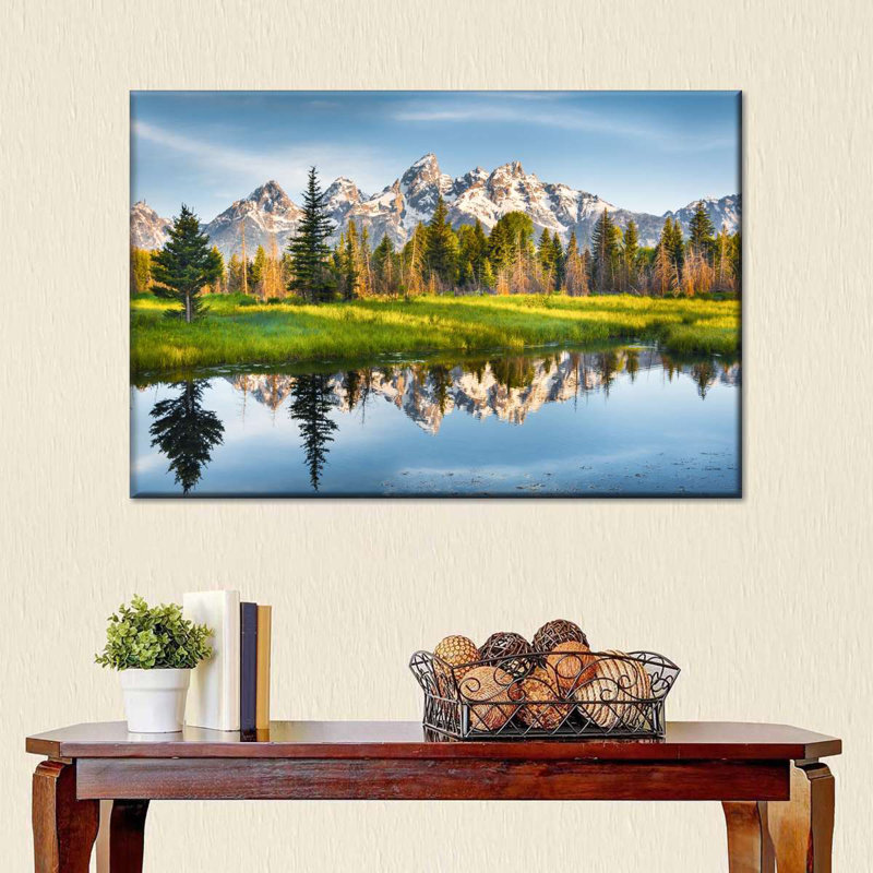 Impression sur toile Grand Teton Reflection, H 34 po x l 51 po x P 1,25 po