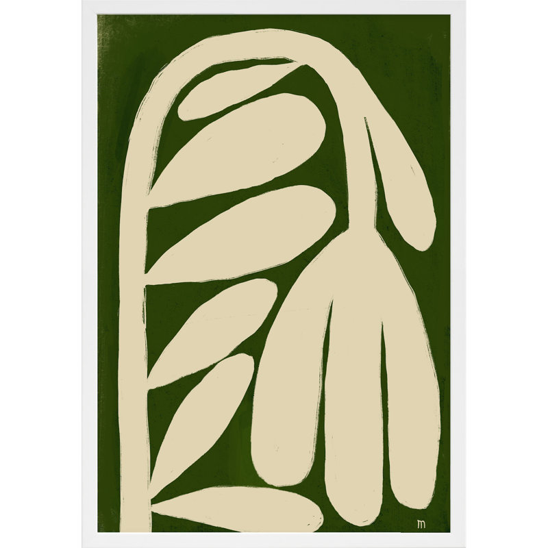 Tulipe - peinture sur papier, Cadre blanc, H 38 po x l 26,5 po x P 1,25 po