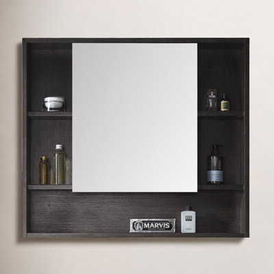 Maisie 34'' W 30'' H Surface Framed Medicine Cabinet Mirror 7 Fixed