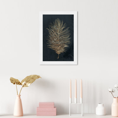 Metall Quill Modern Black - Peinture sur papier encadrée