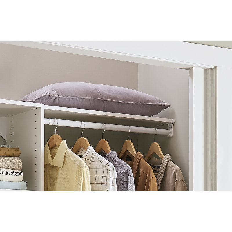 SuiteSymphony Telescopic Wardrobe Rail up to 122cm Wide Wall Mounted Rod by ClosetMaid, White