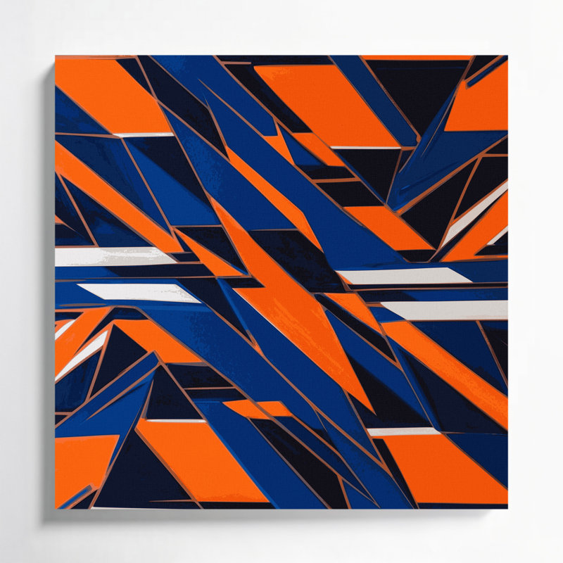 Hard Edge 5 Blue Canvas Wall Art, 8" H x 8" W