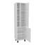Armoire à linge avec rangement ouvert et 2 portes FM F meuble FM, blanc