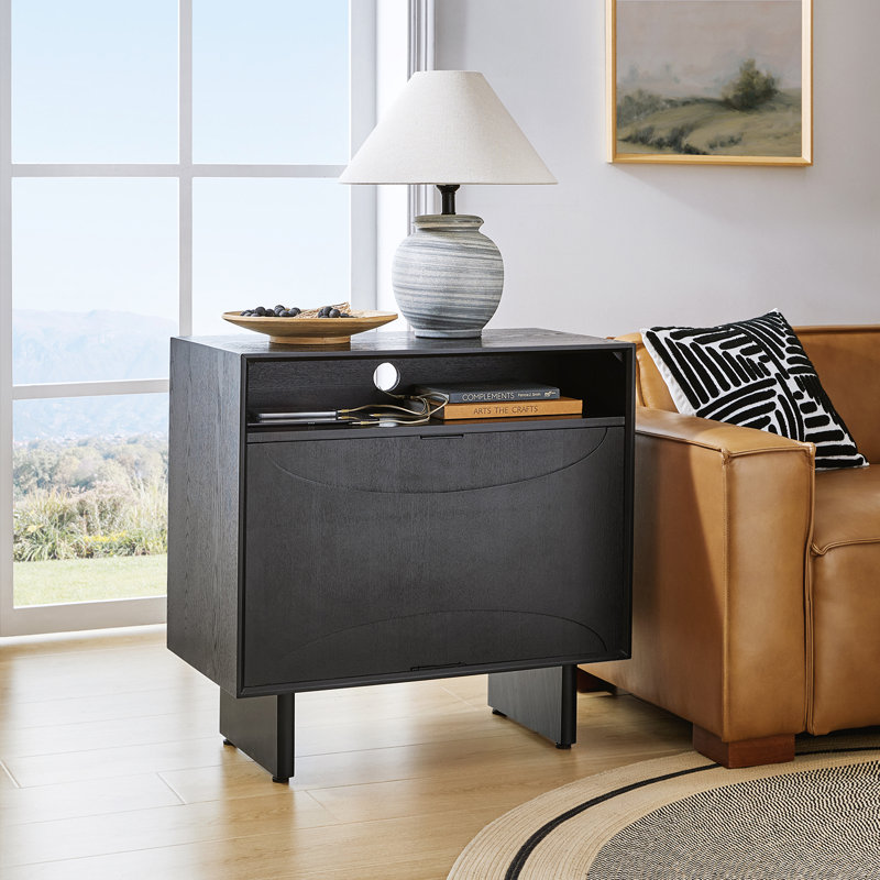 Myhanh 28.5" H 2-Drawer Nightstand , Black