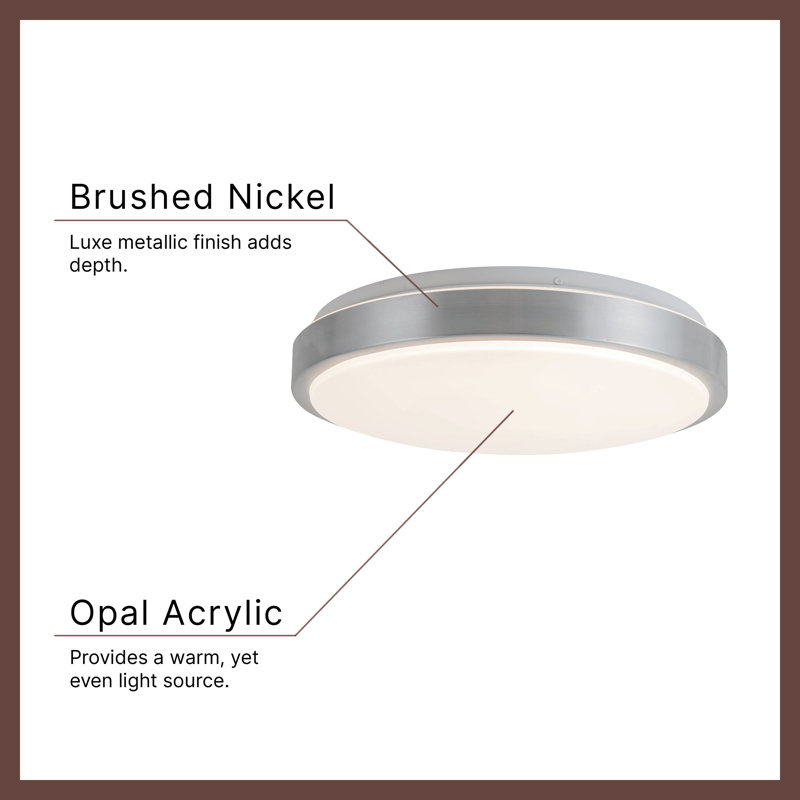 Yanis 16-in Black dimmable LED Flush Mount, Matte Black