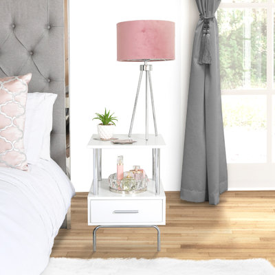 Paislee 40cm W Steel Bedside Table
