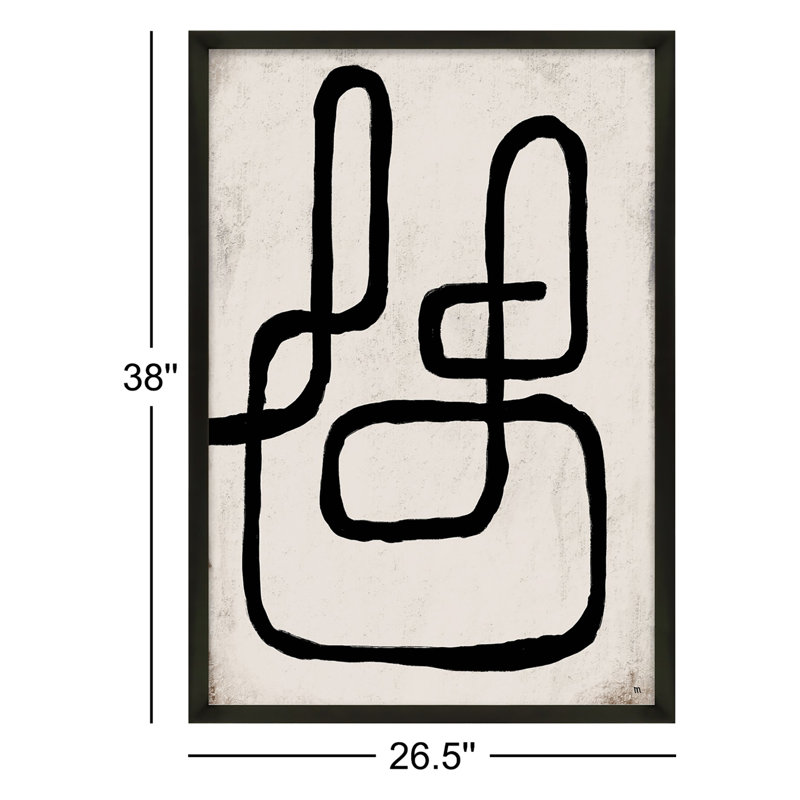 Linework 1 Painting by StudioM, 38" H x 26.5" W x 1.25" D, Black Framed Paper