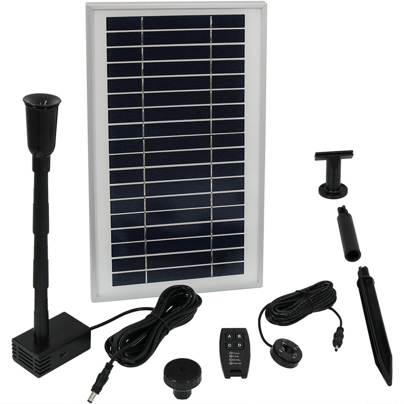 105 GPH Solar Pump for Outdoor Fountains with Battery Pack and 55" Lift