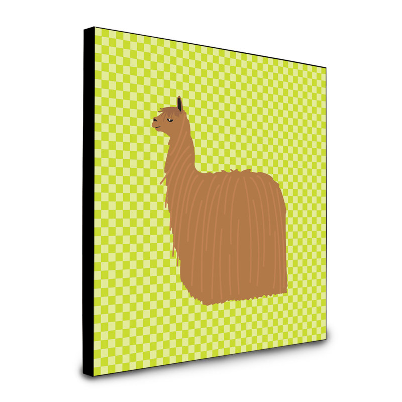 Panneau mural d’art suri alpaca Gianina, Vert