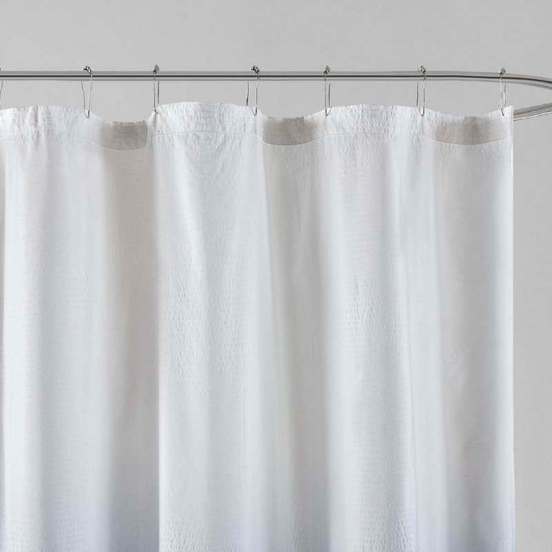 Rideau de douche en polyester à imprimé ombré en polyester, douze crochets requis, mais non inclus, Bleu