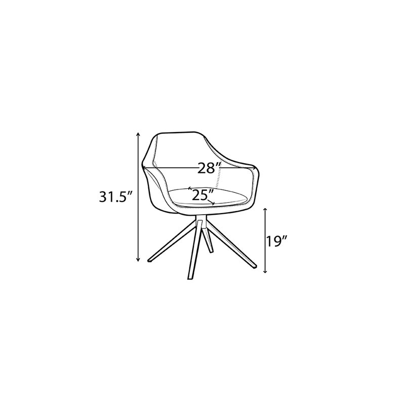 Chaise de réception Albarado, Taupe, Acier inoxydable
