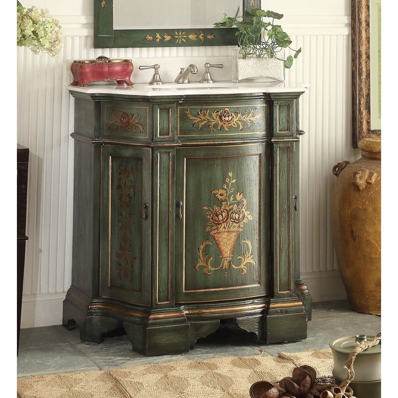 Ensemble de meuble-lavabo simple 35 po Sybilla, Vert