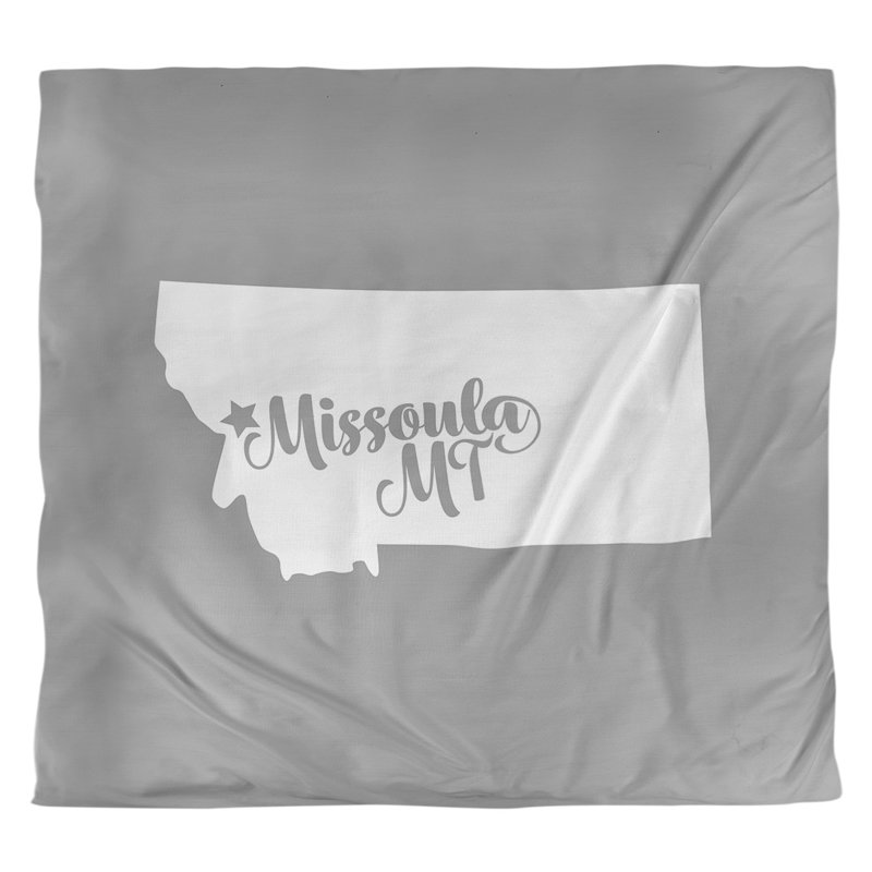 Housse de couette missoula montana, Polyester brossé, Housse de couette pour très grand lit, Gris