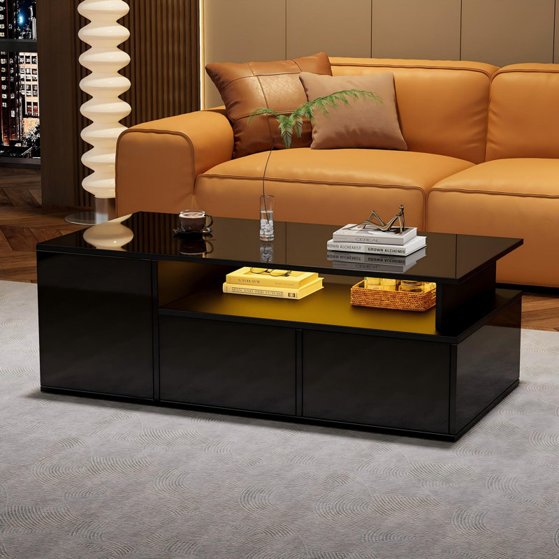 Coffee Table with Storage, Black