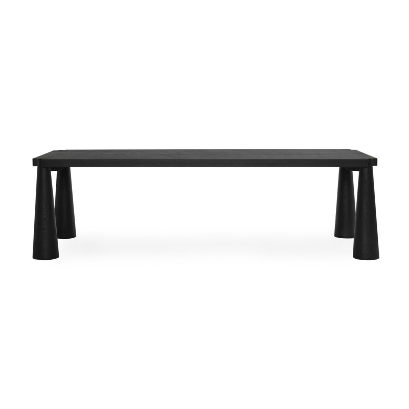 Atrop 102" Oak Wood Dining Table, Black
