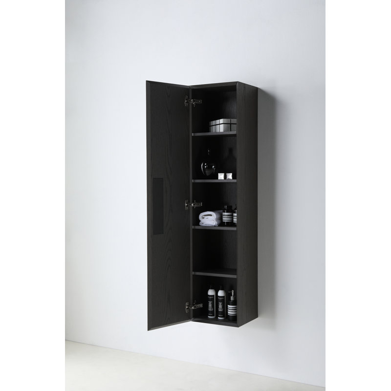 Boler 13" Wall Mounted Side Cabinet, Charcoal