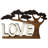 Elfgund Handmade LOVE Word Under Tree Wooden Sculpture Symbol of Harmony Valentines Day Decor for Home