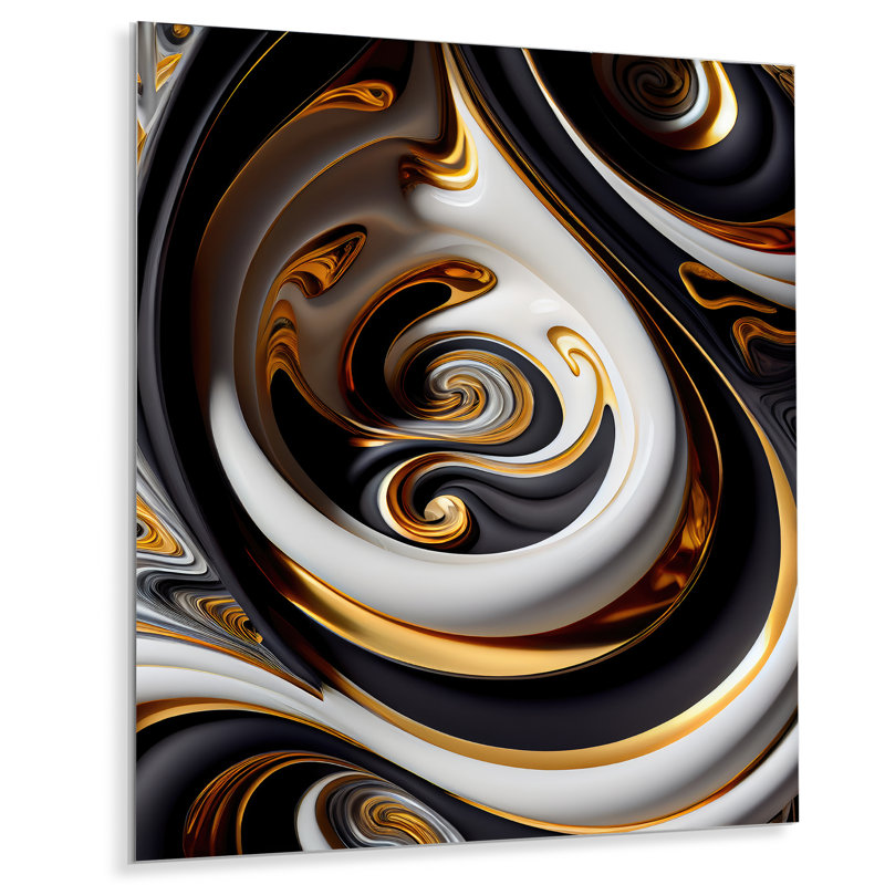 Vitrail liquide blanc VI - impression sans cadre sur métal, H 32 po x l 24 po