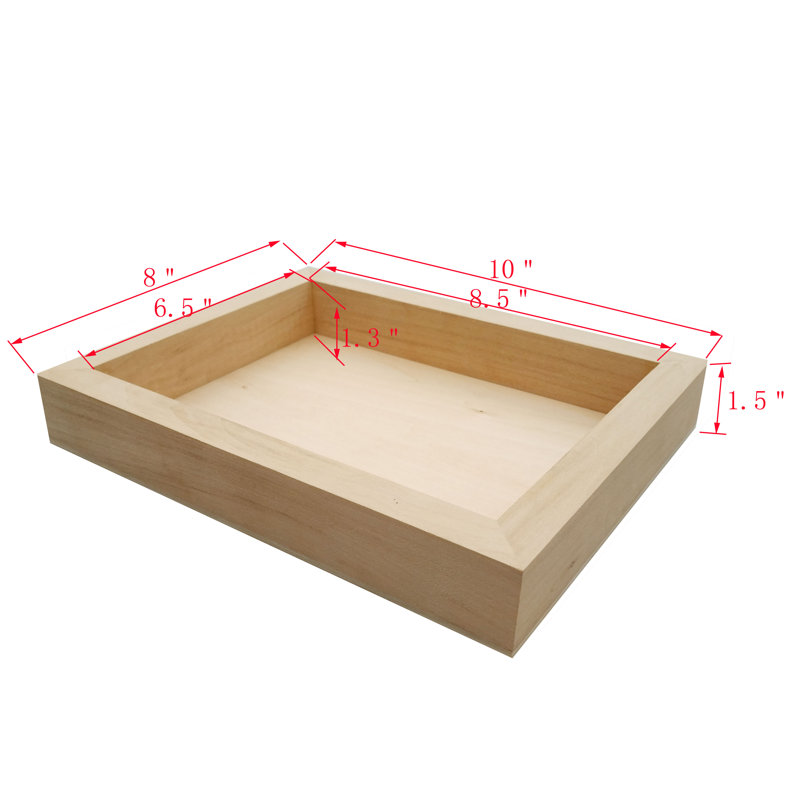 Wood Tray Tea Coffee Snack Food Serving Tray Retail Display Trays Platform 8" x 10" x 1.5" - 2PCS