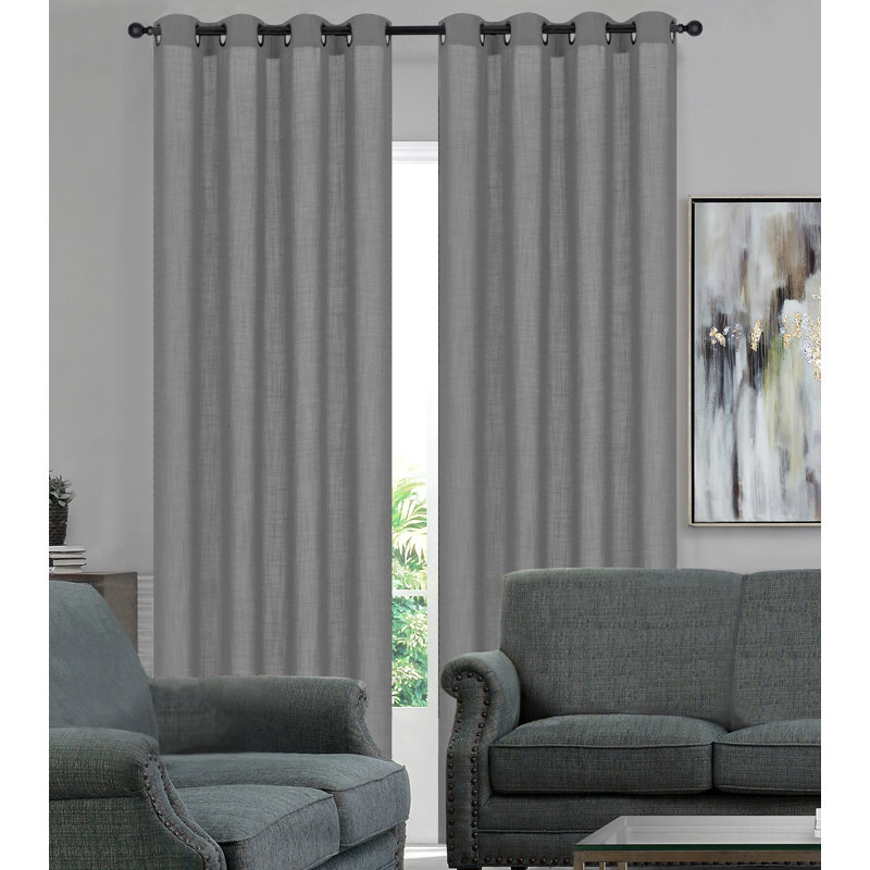 2 panneaux de faux œillets Fortenberry, L 52 po x L 84 po, Argent