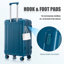 20 po / 24 po / 28 po 3 pièces / ensemble en valise à roulettes ABS, couleur assortie, avec serrure à combinaison-129435652