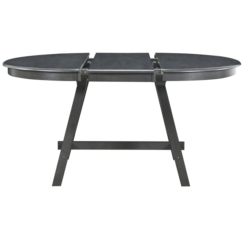 Ensemble de table de salle à manger 5 pièces en bois avec table extensible ronde et 4 chaises, parfait pour la salle à manger pour 4 personnes