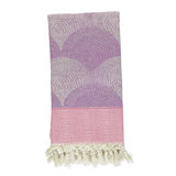 Orange Scallop Stripe Turkish Cotton Towel