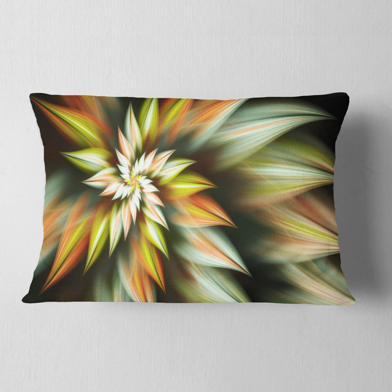  Coussin lombaire abstrait fleur exotique, Brun