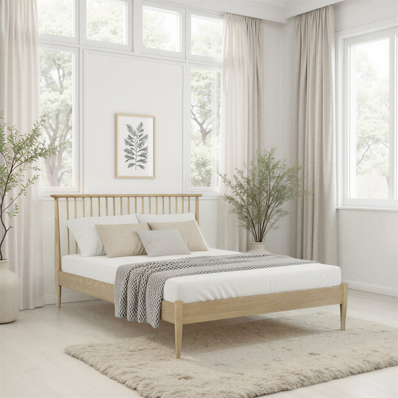 Solid Wood Bed, Double (4'6)