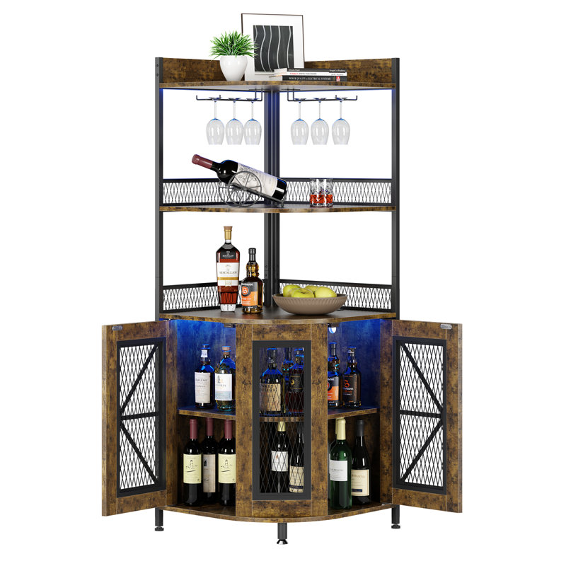 Gereld 26 " L Bar Cabinet, Brown