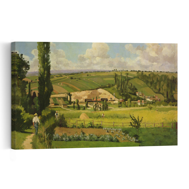 Paysage Aux Patis, Pointoise, 1868 impressionniste abstrait paysage contemporain impression d'art mural, H 40 po x l 60 po