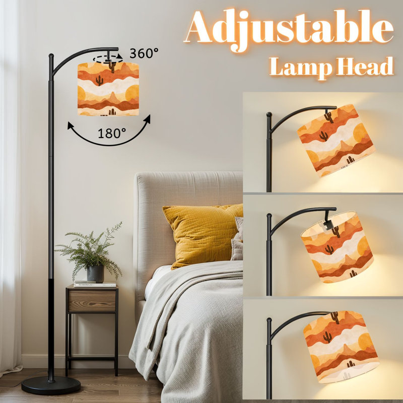 Lampe sur pied à arc avec abat-jour réglable Hills Sun