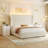 3-Piece Bedroom Set, Corduroy Upholstered Bed with 2 Nightstands with 3 Drawers&USB Charging-1257069012-1258227928