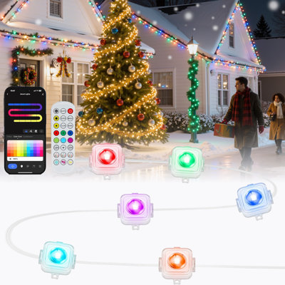 Guirlande de 50 lumières DEL d'extérieur, lumières scintillantes électriques à brancher