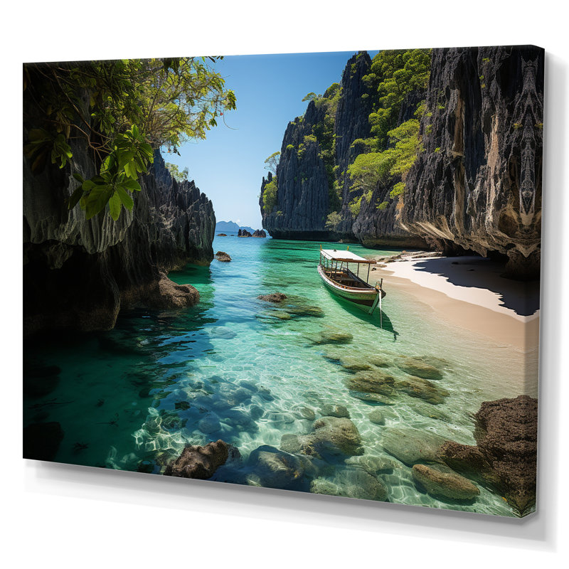 Perle de l'Orient, art mural Philippines, H 34 po x l 44 po x P 1,5 po, Toile tendue