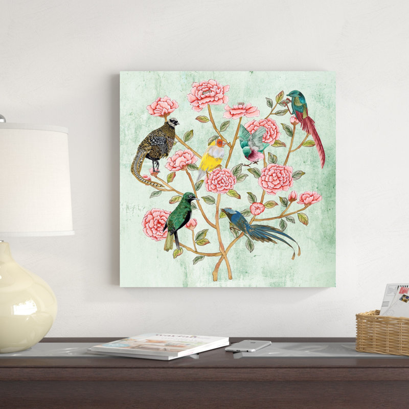 Minty chinoiserie II, H 20 po x l 20 po