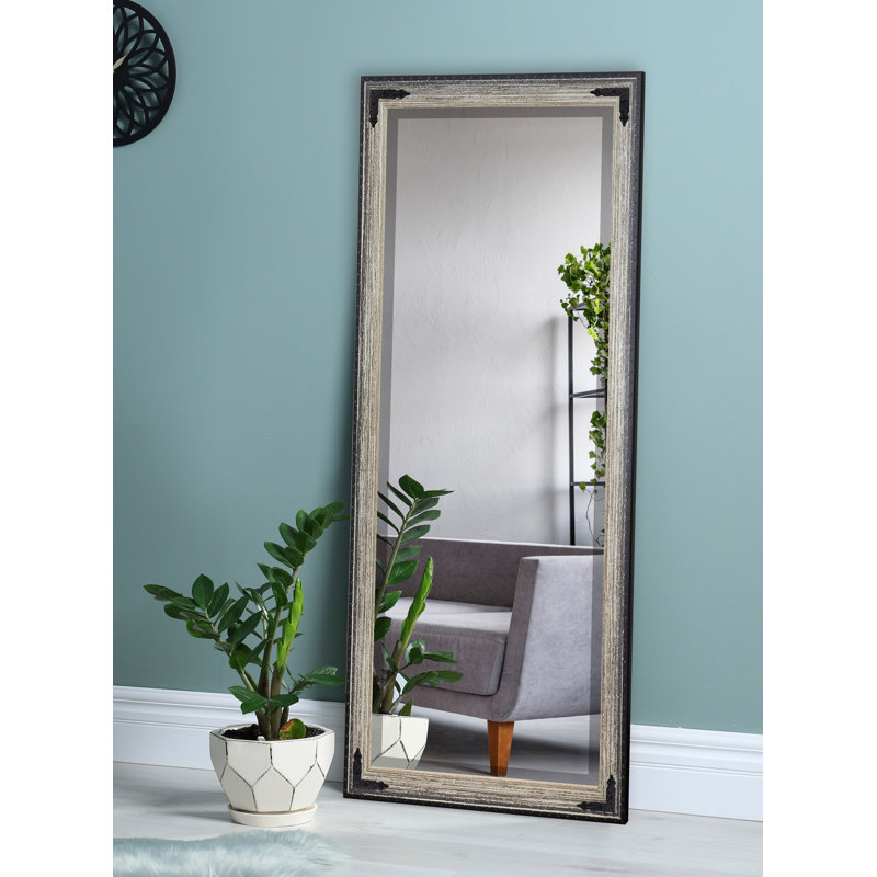 Miroir d'appoint biseauté, Brun brossé, H 71 po x l 30,5 po