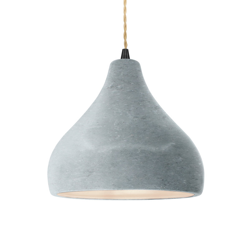 Luminaire suspendu à 1 lumière Meydan, H 8 po x l 11,5 po x P 11,5 po, Noir mat, Béton