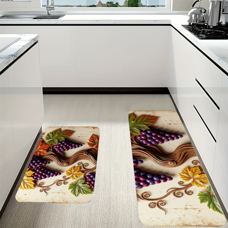 Tapis de sol en flanelle 2 pièces antidérapant