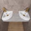Lavabo de salle de bain en coin mural en céramique l 18 "x P 13" avec lavabo pour vasque flottante triangulaire suspendu
