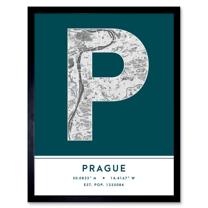 Prague Czechia City - Single Picture Frame Typography