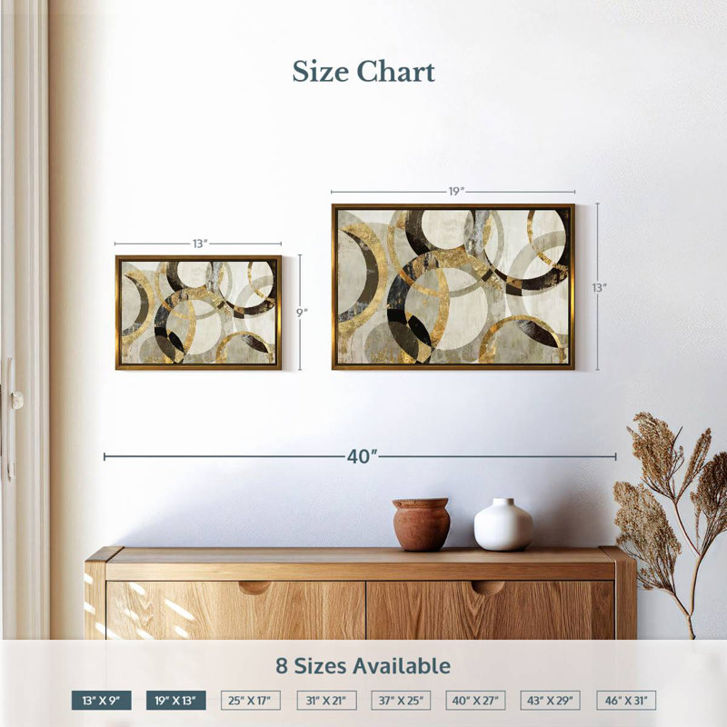 Overlaps, Floating Frame Gold, 19" X 13"