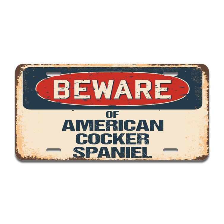 SignMission Beware of American Cocker Spaniel Aluminum Plate Frame ...