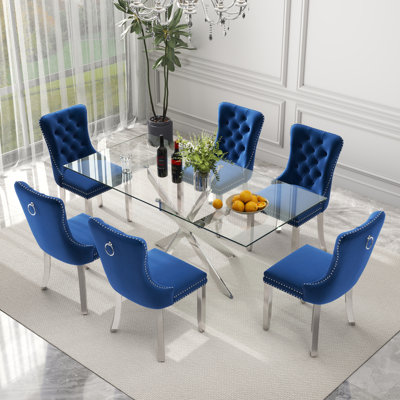 Rectangle Glass Dining Table Set