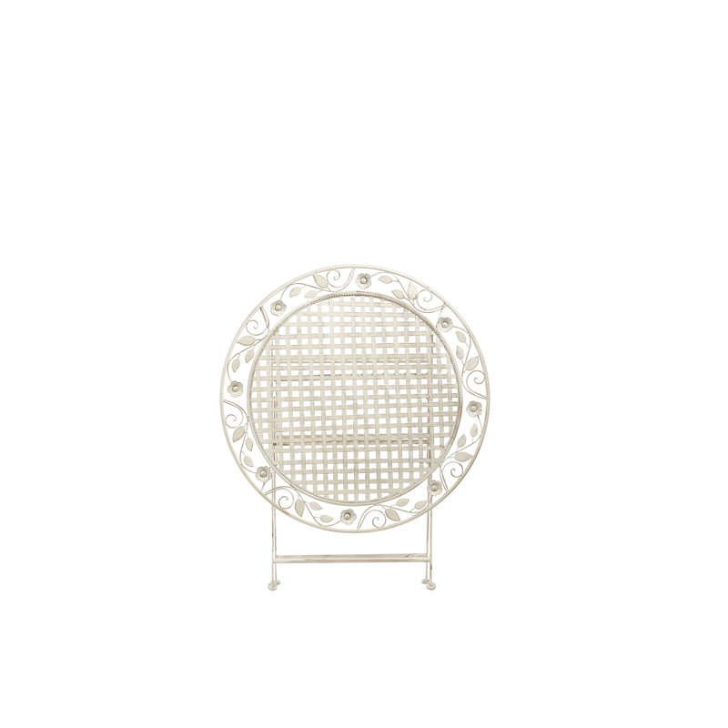 Gahanna Round Outdoor Bistro Table, White, White