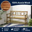 Banc d'extérieur en bois d'acacia à dossier arrondi de 51,2 po avec accoudoirs, terrasse en teck et sièges de jardin Apollo (capacité de 600 lb)-508015131