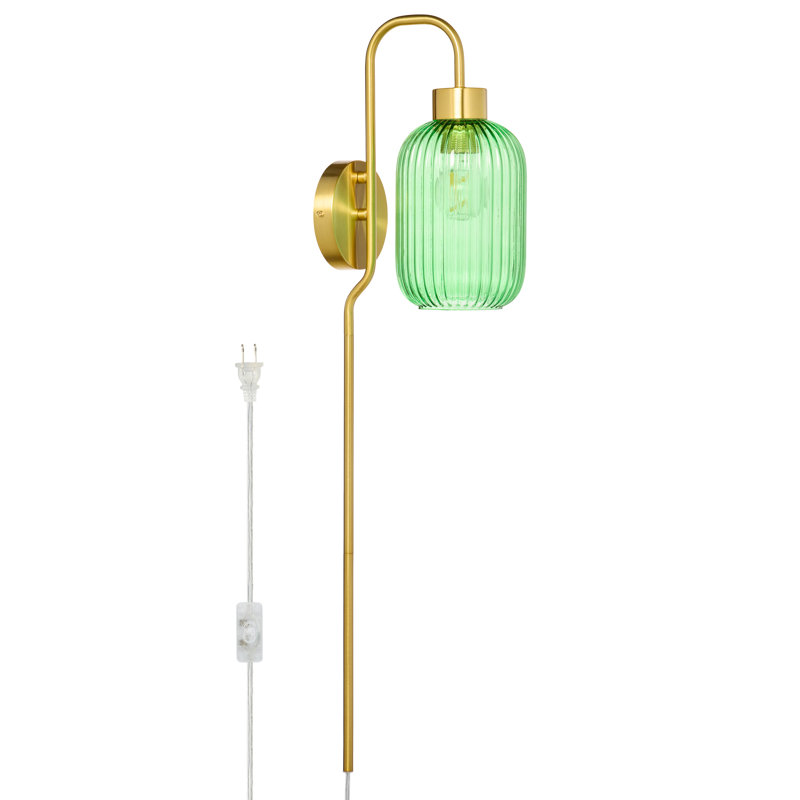 Gracieleigh Plug-in Armed Sconce, Green