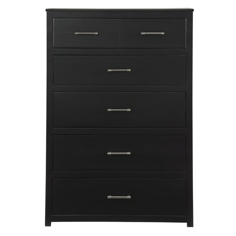 Transitional Black 5-Drawer Chest